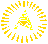 Pyramid eye with aura around it
